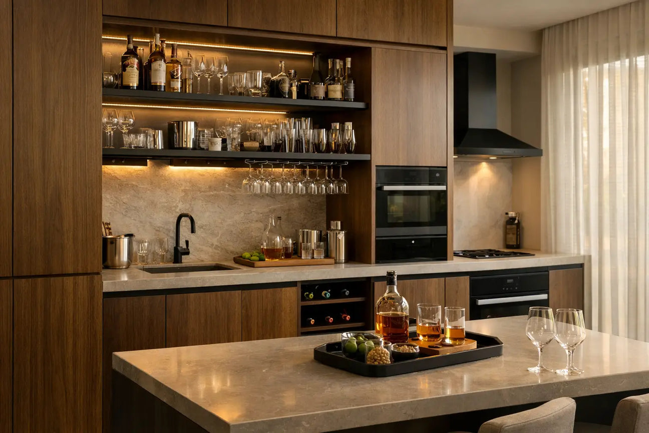Mueble bar a medida para reuniones que fluyen