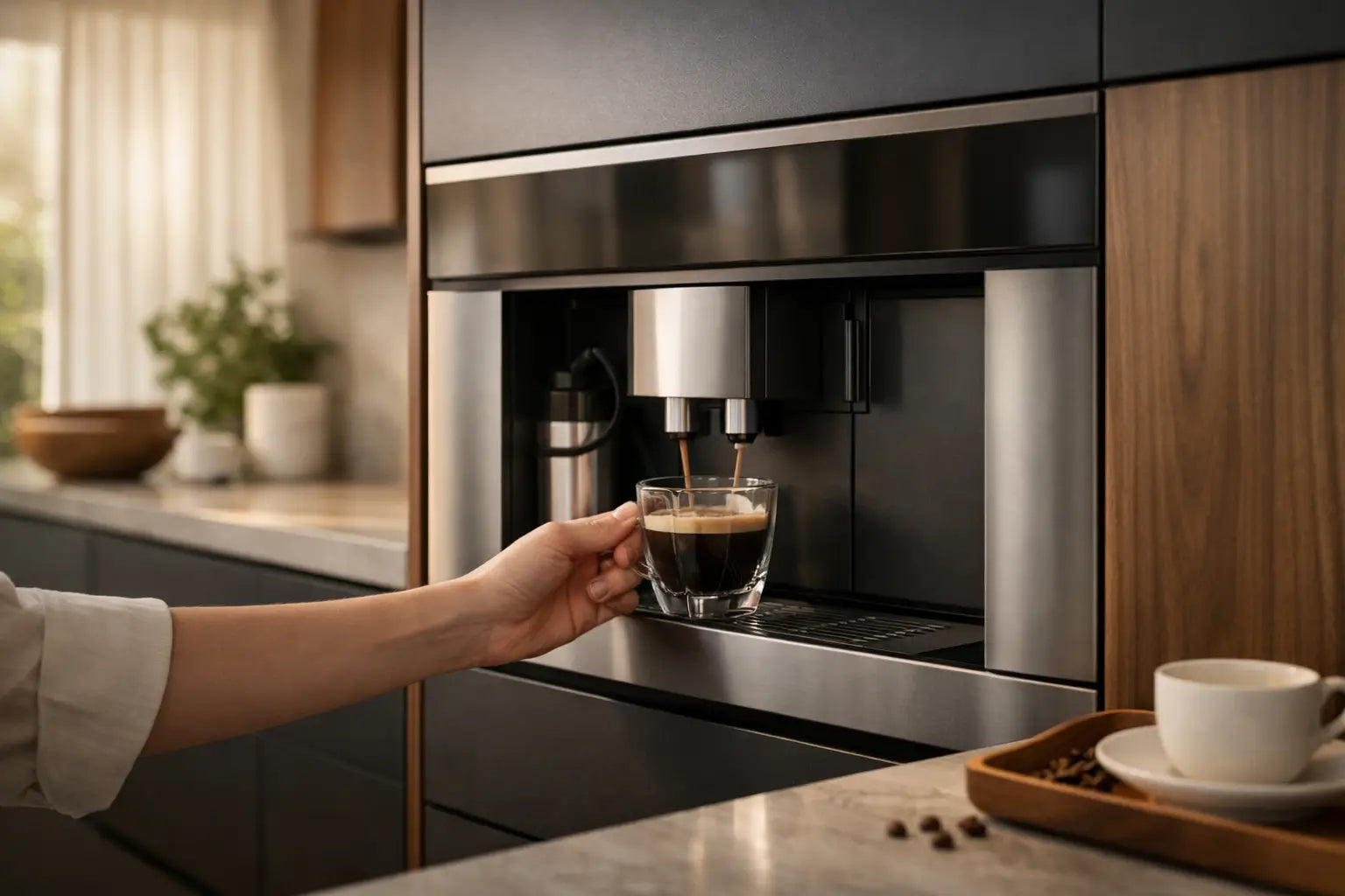 Máquinas de café empotrables en casa