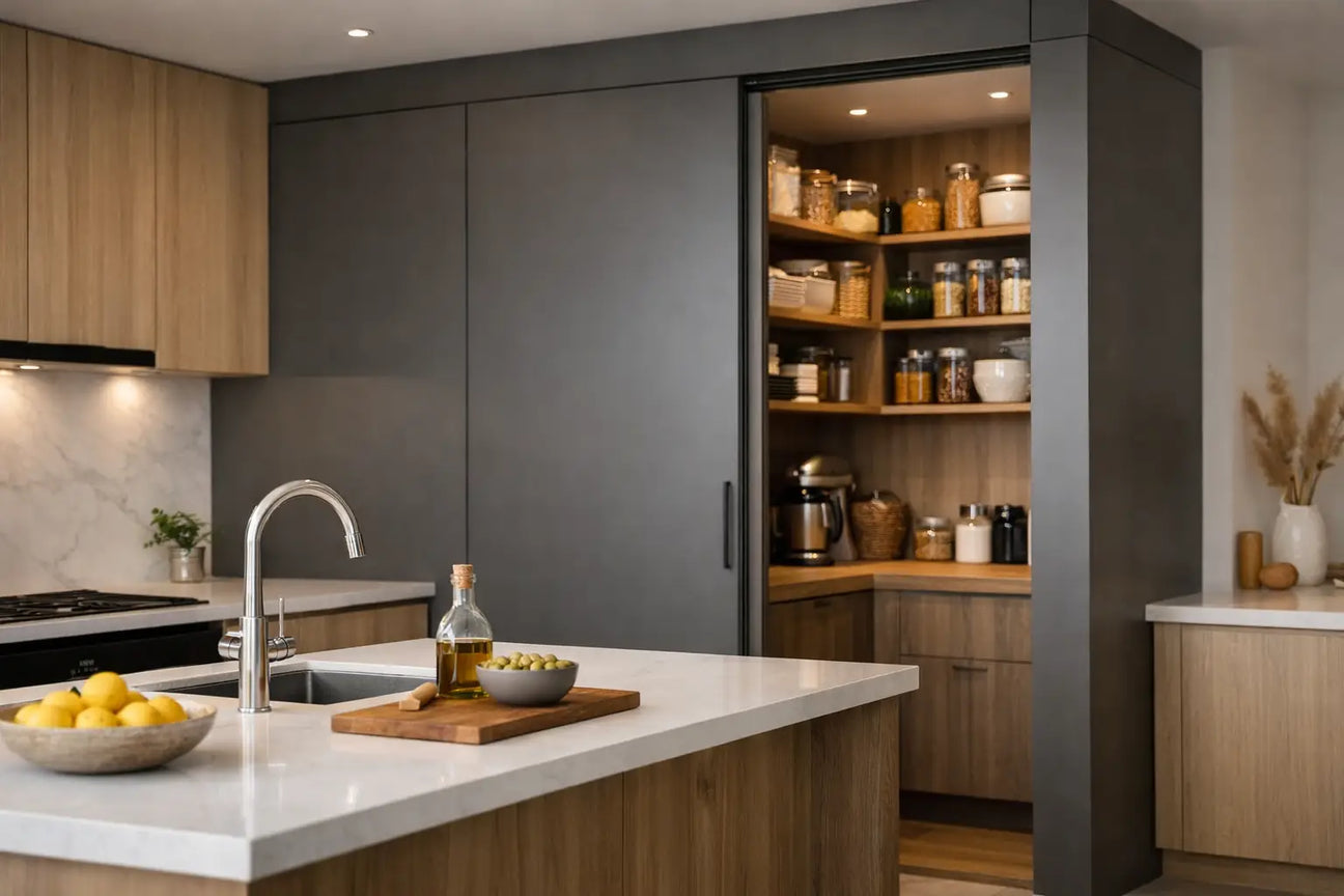 Cocinas modernas con despensa oculta