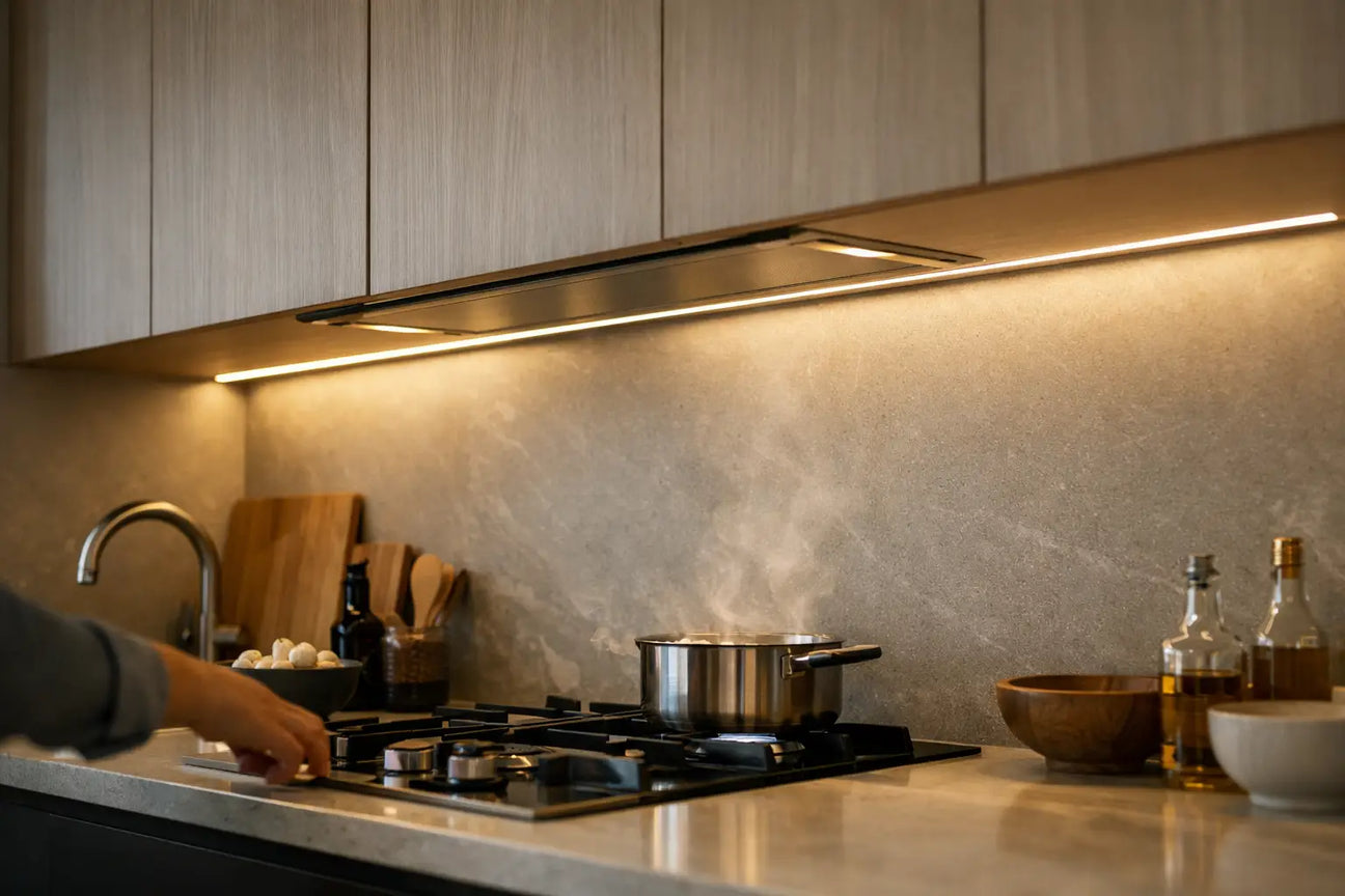 Iluminación LED bajo gabinete cocina: qué sí funciona