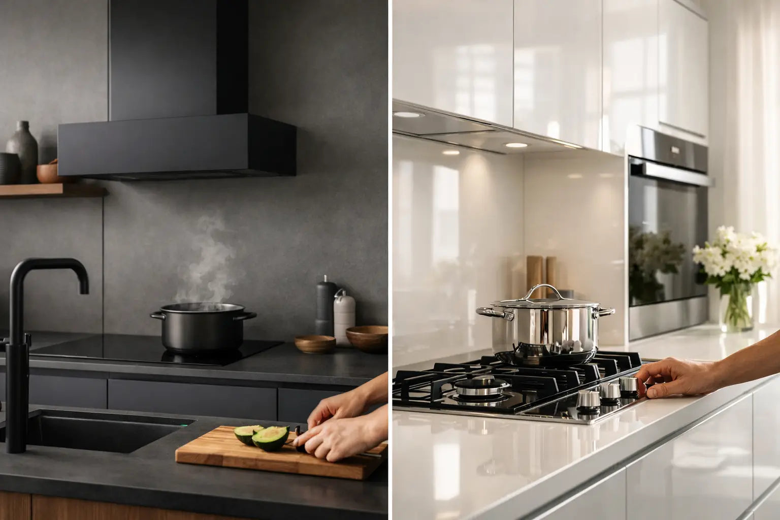 Cocina mate vs cocina brillante: cuál elegir