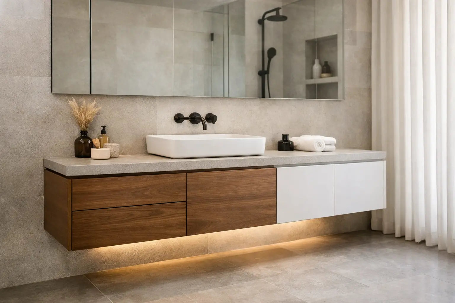 Muebles de baño flotantes modernos a medida
