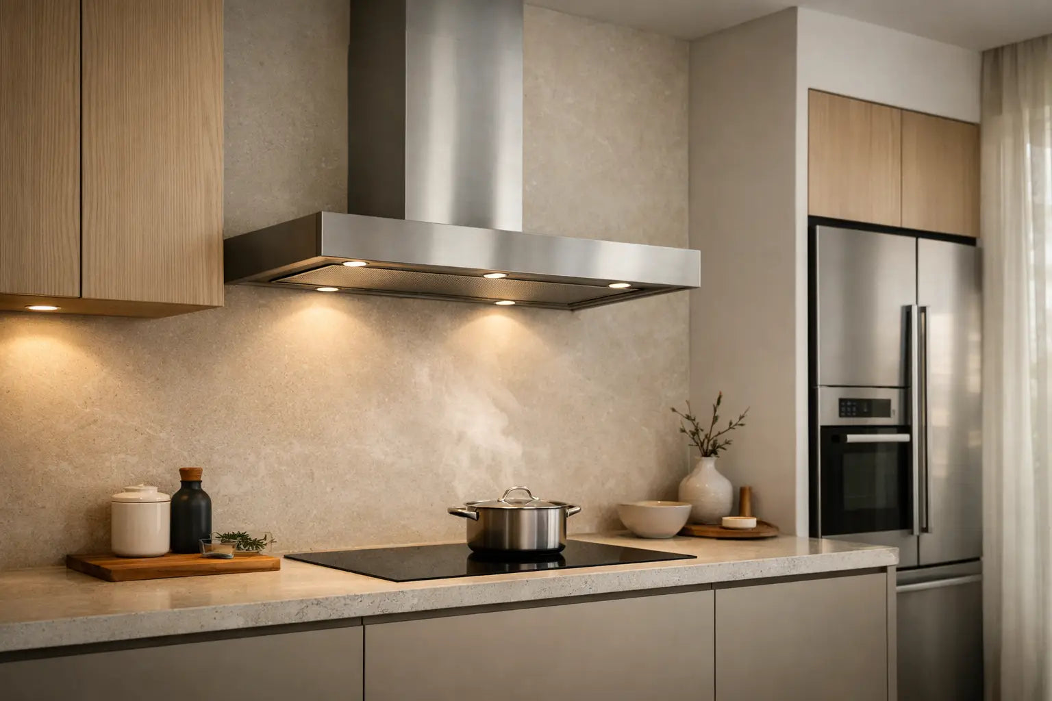 Campanas extractoras Falmec para una cocina serena