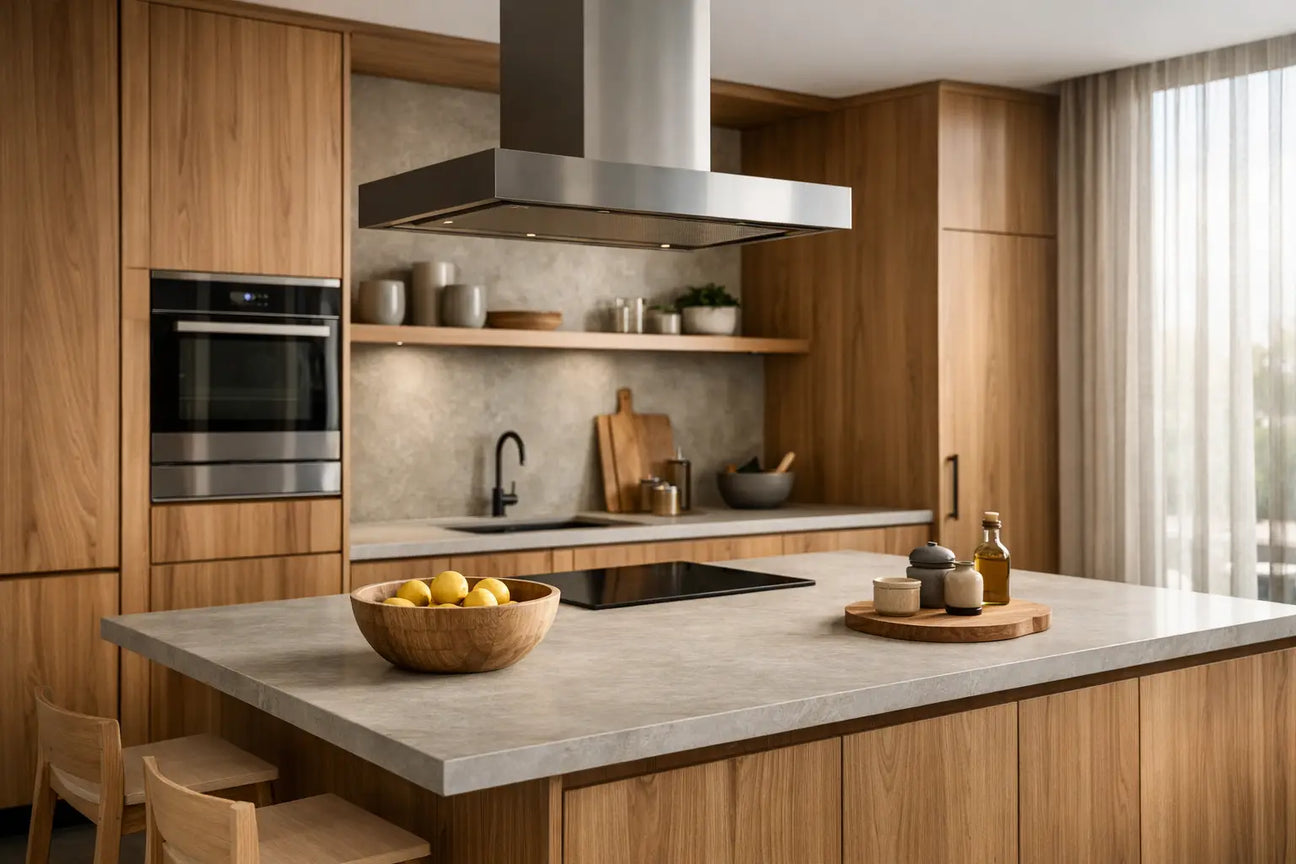 Cocina en madera natural estilo contemporáneo