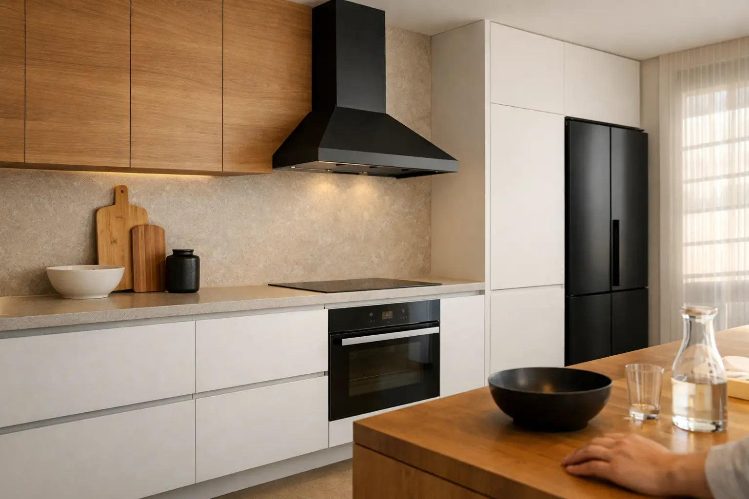 Muebles de cocina con puertas sin tiradores modernas