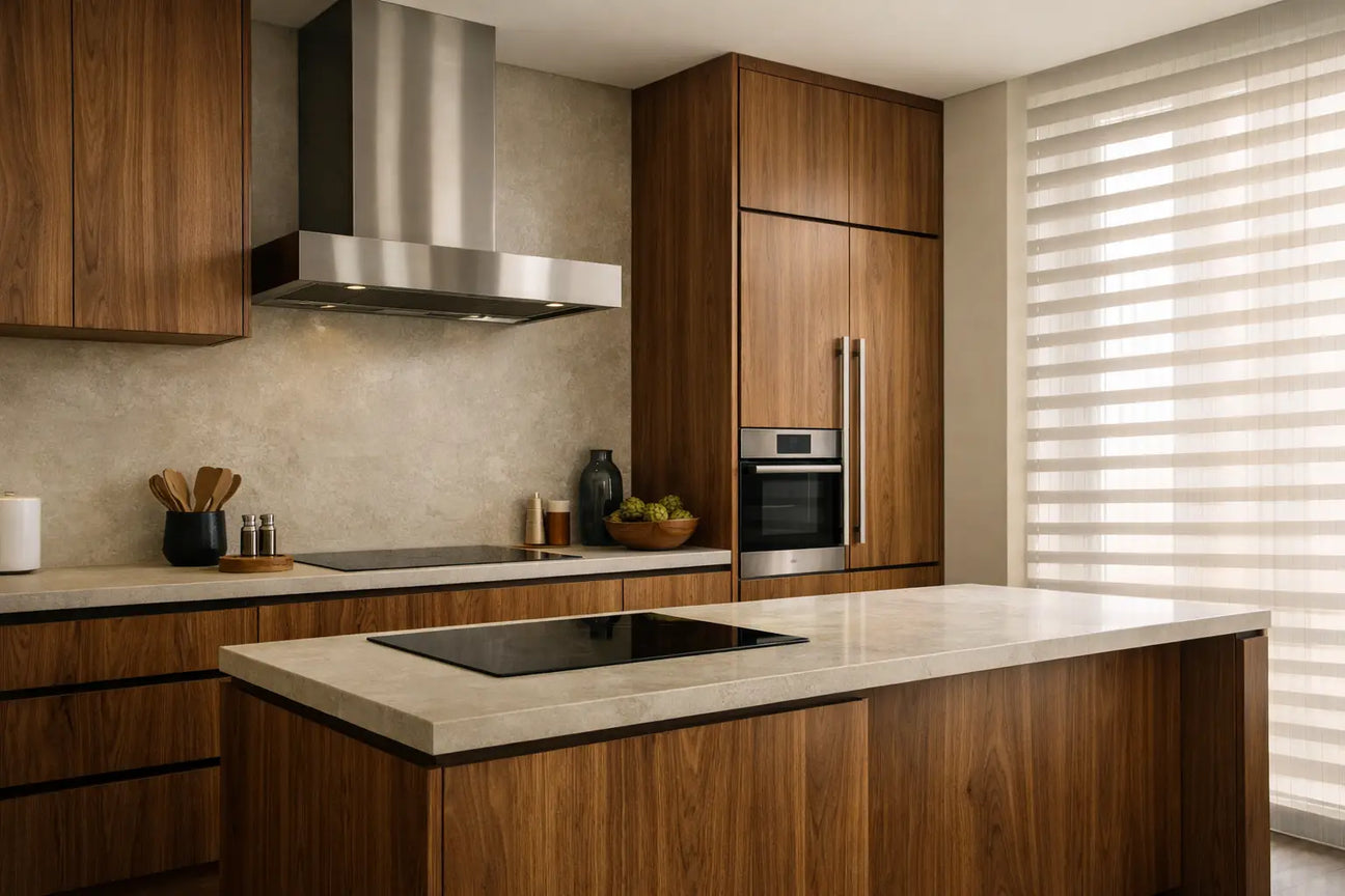 Cocinas modernas en madera de nogal que perduran