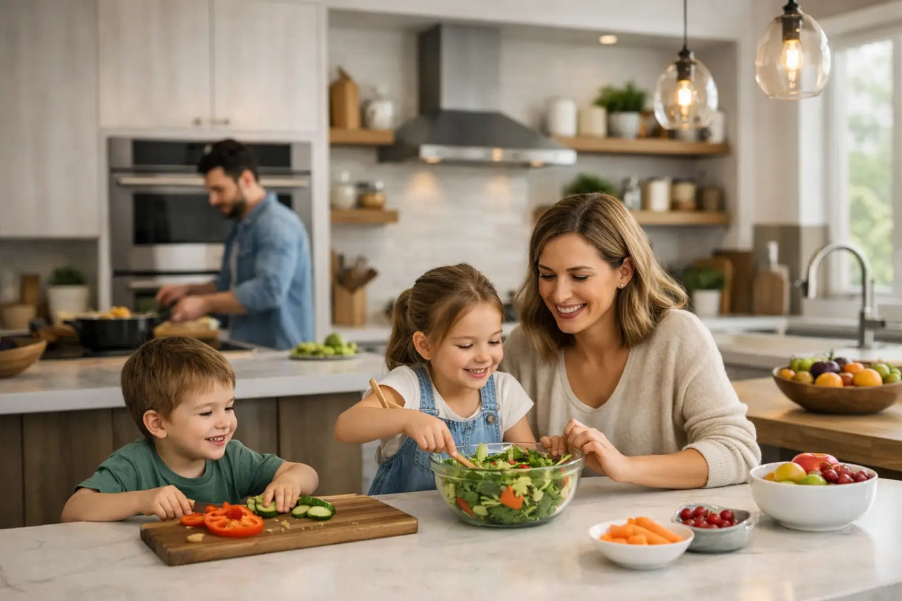Cocina moderna para familias con niños