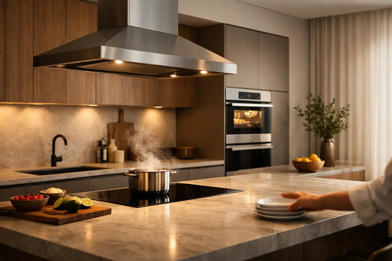 Diseño interior de cocina moderna que sí funciona