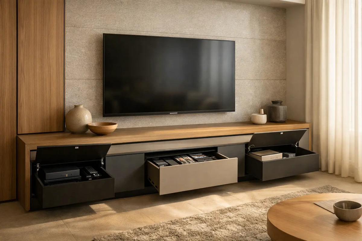 Muebles TV con almacenamiento oculto a medida