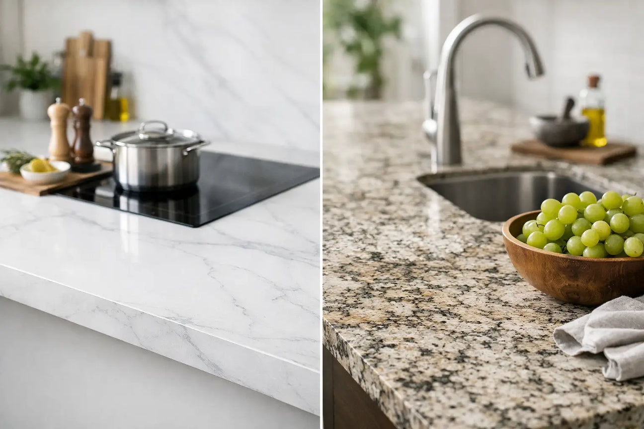 Mesón porcelánico vs granito natural