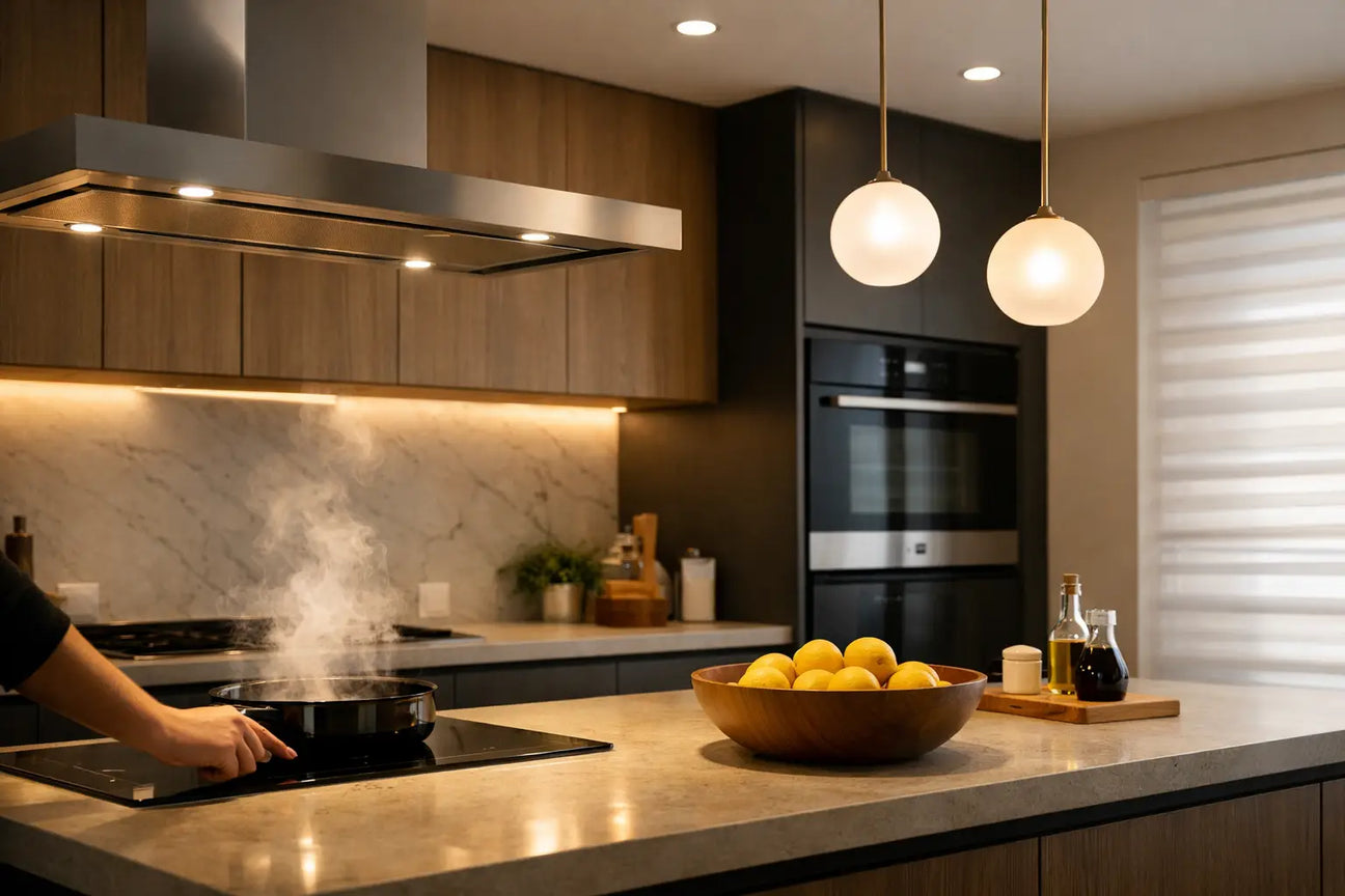 Cómo iluminar una cocina moderna sin sombras