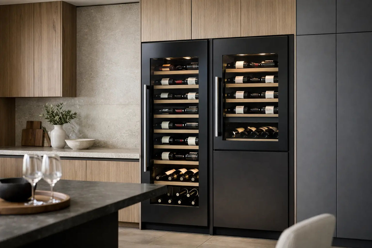 Cavas de vino empotrables bien integradas