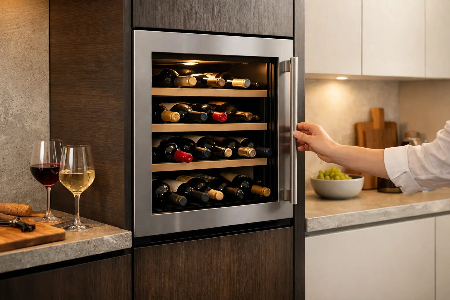 Enfriadores de vino integrables: qué mirar
