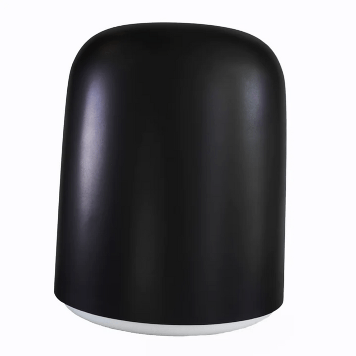 Campana de isla cilíndrica AirOn Rainbow IAR-833 en negro mate, vista de perfil del cuerpo de 41 cm